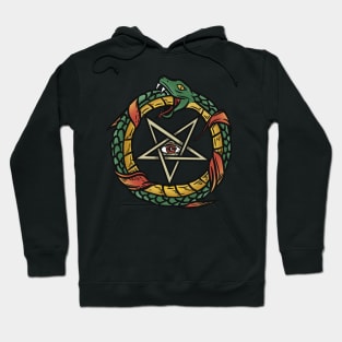 Satanic Pentagram Ouroboros T-Shirt Hoodie